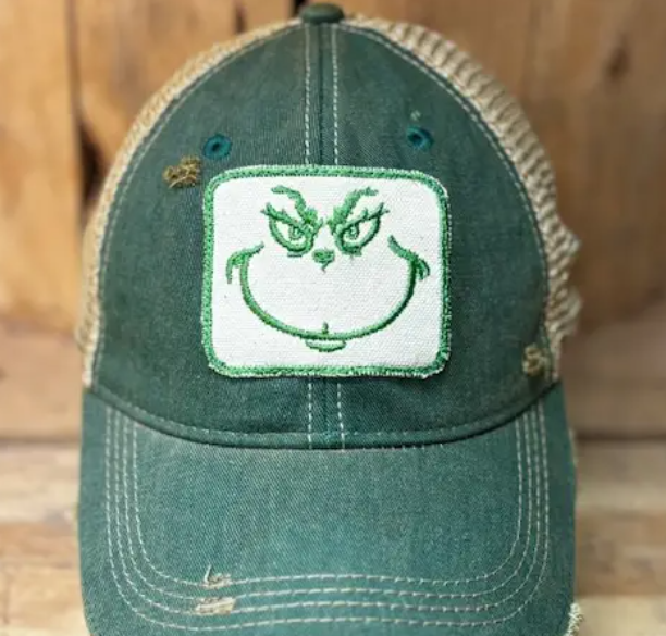 Grinch Face Trucker Hat