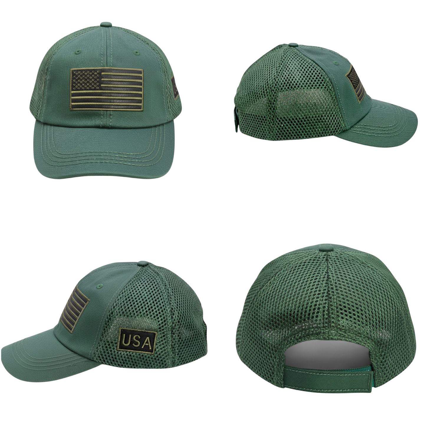 USA Tactical Trucker Cap – Double Mesh Back American Flag Hat