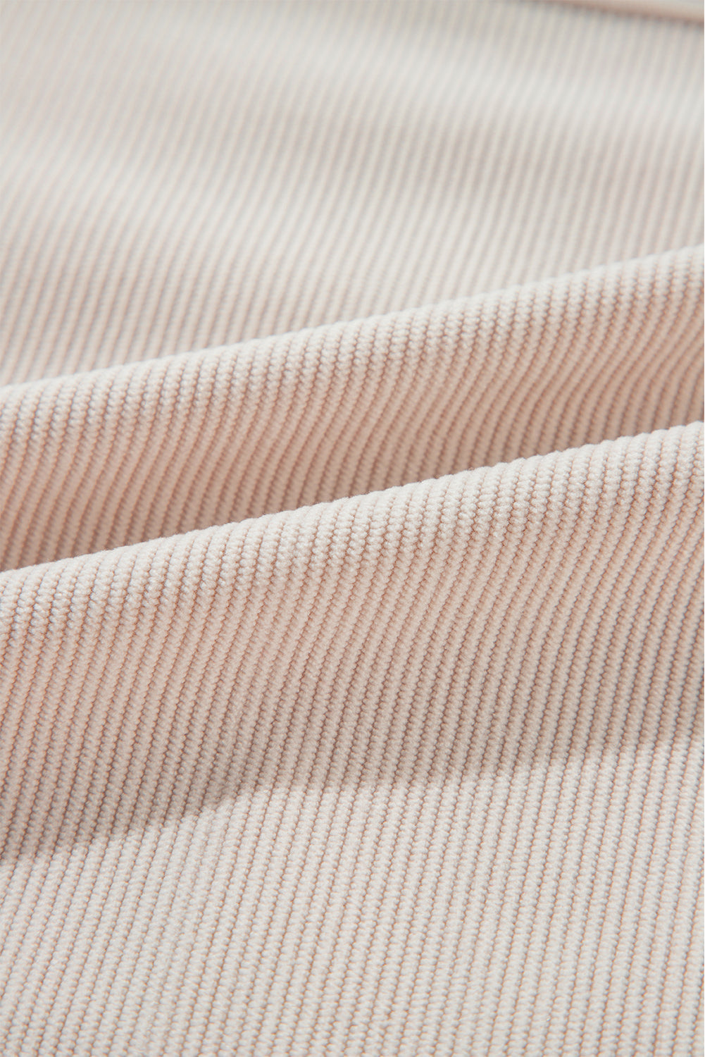 Solid Corduroy Zip-Up Pocketed Hooded Jacket