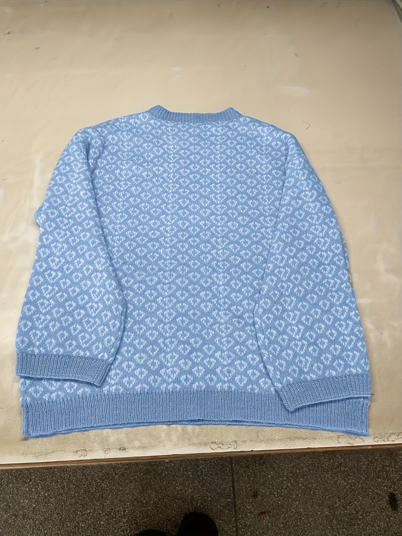 Cozy Light Blue Plus Size Soft Pullover Sweater