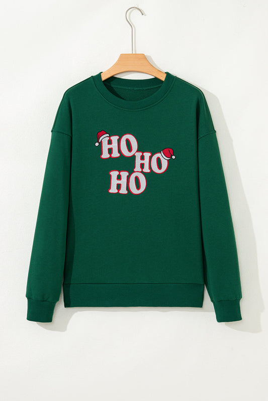 Christmas HOHOHO Embroidered Crewneck Sweatshirt