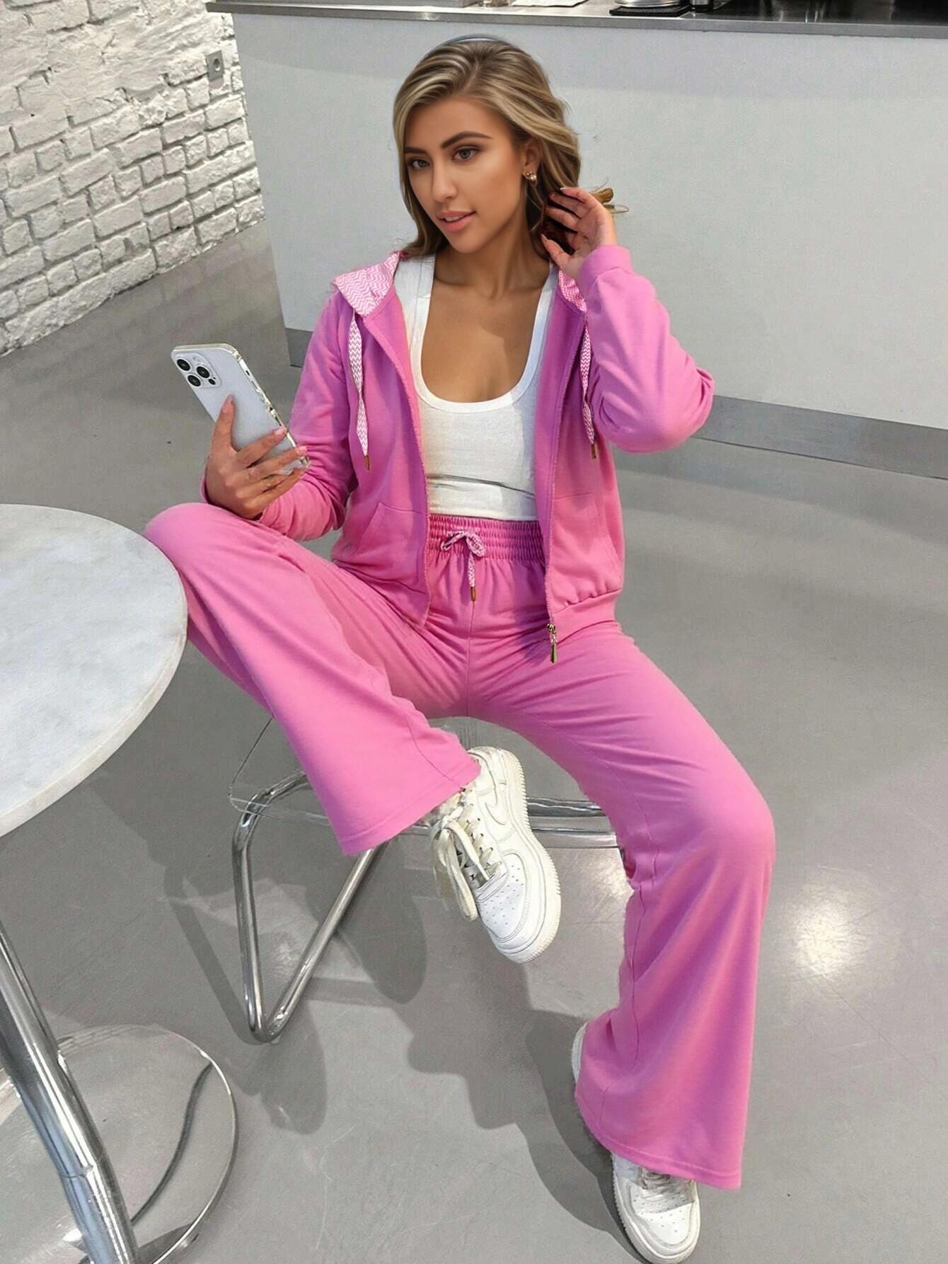 Comfy  Chic Plus Size Hoodie Set Activewear