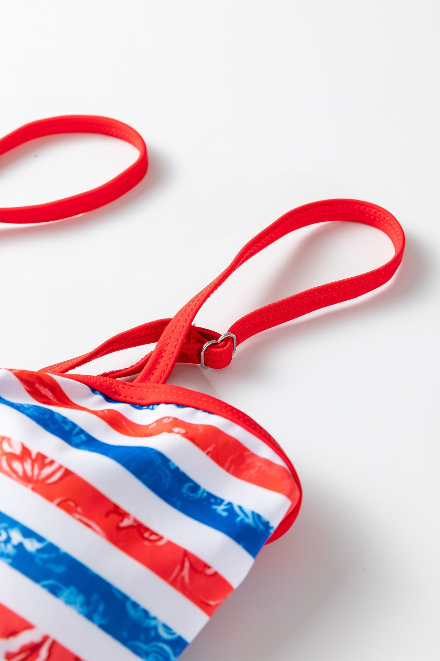 Americana Stripe Cutout Spaghetti Strap Swimsuit