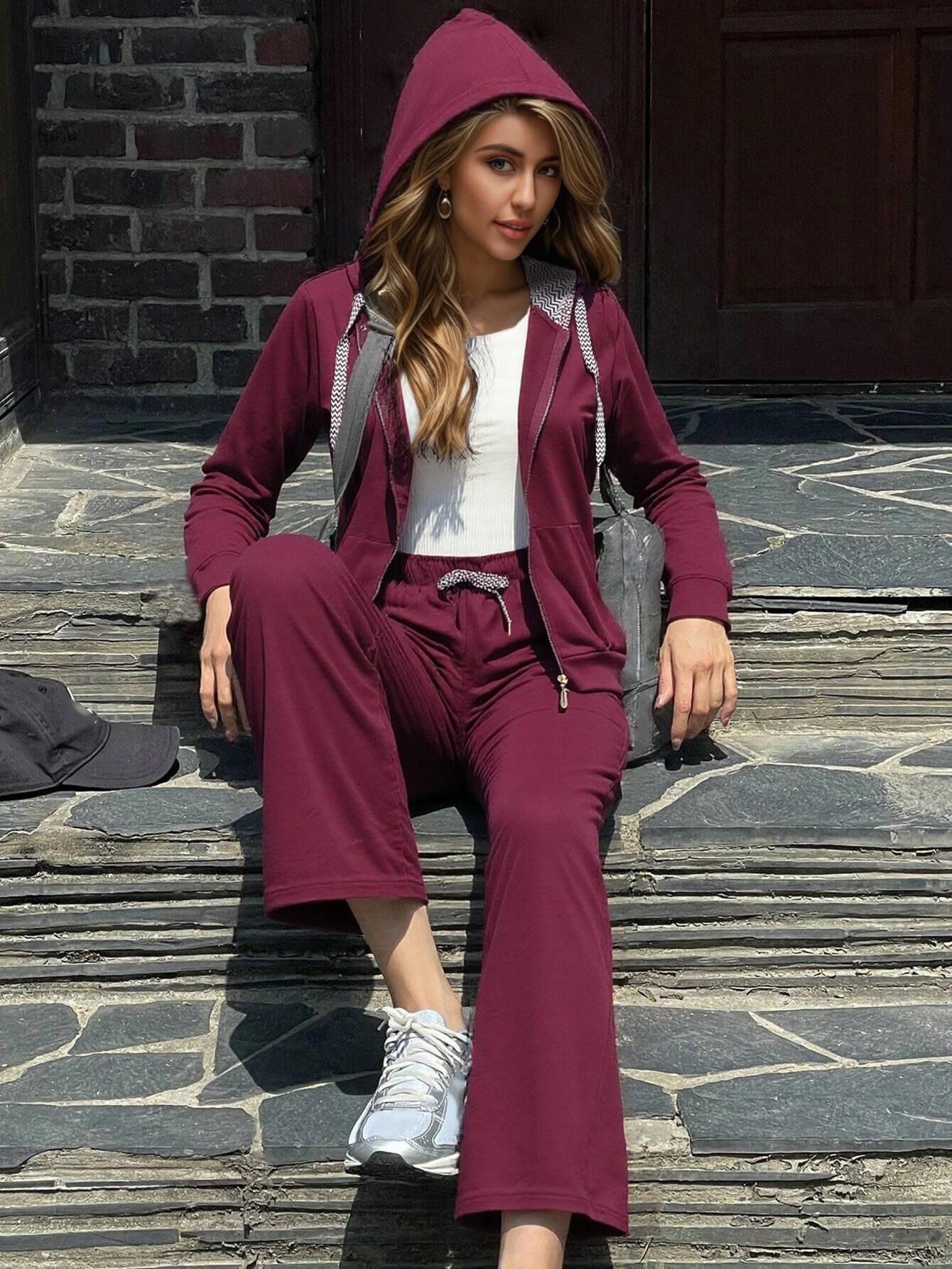 Comfy  Chic Plus Size Hoodie Set Activewear