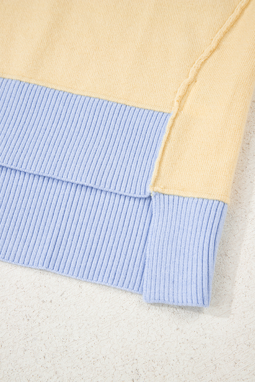 Stripe Colorblock Collared Drop Shoulder Sweater