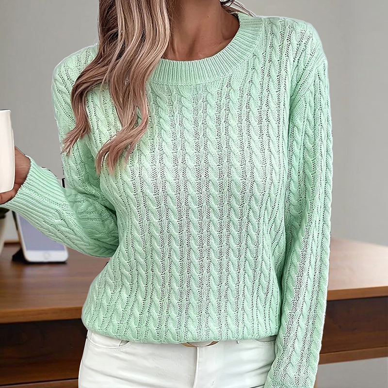 Women’s Textured Crew‑Neck Pullover Top
