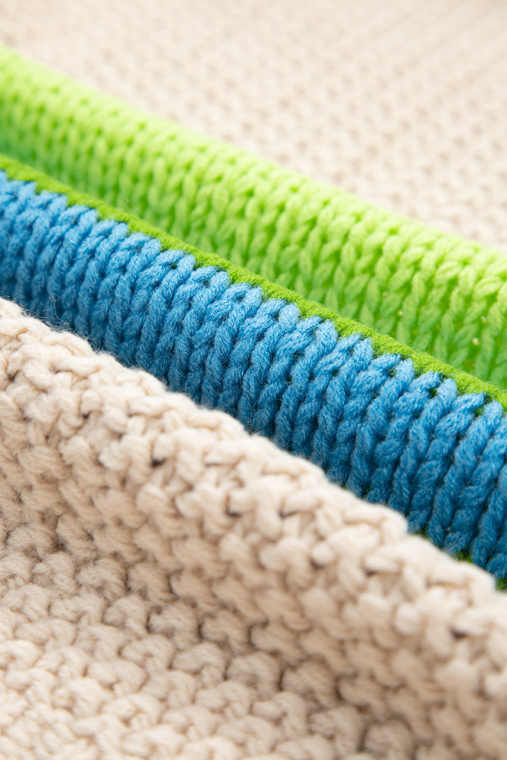 Plus Size Colorblock Crochet Open Front Cardigan