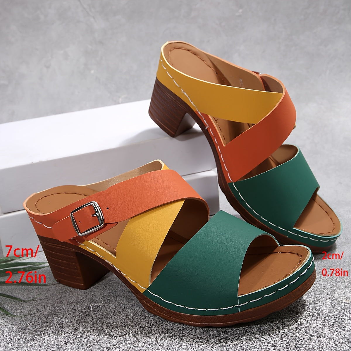 Comfy Non Slip Vibrant Contrasting Sandals
