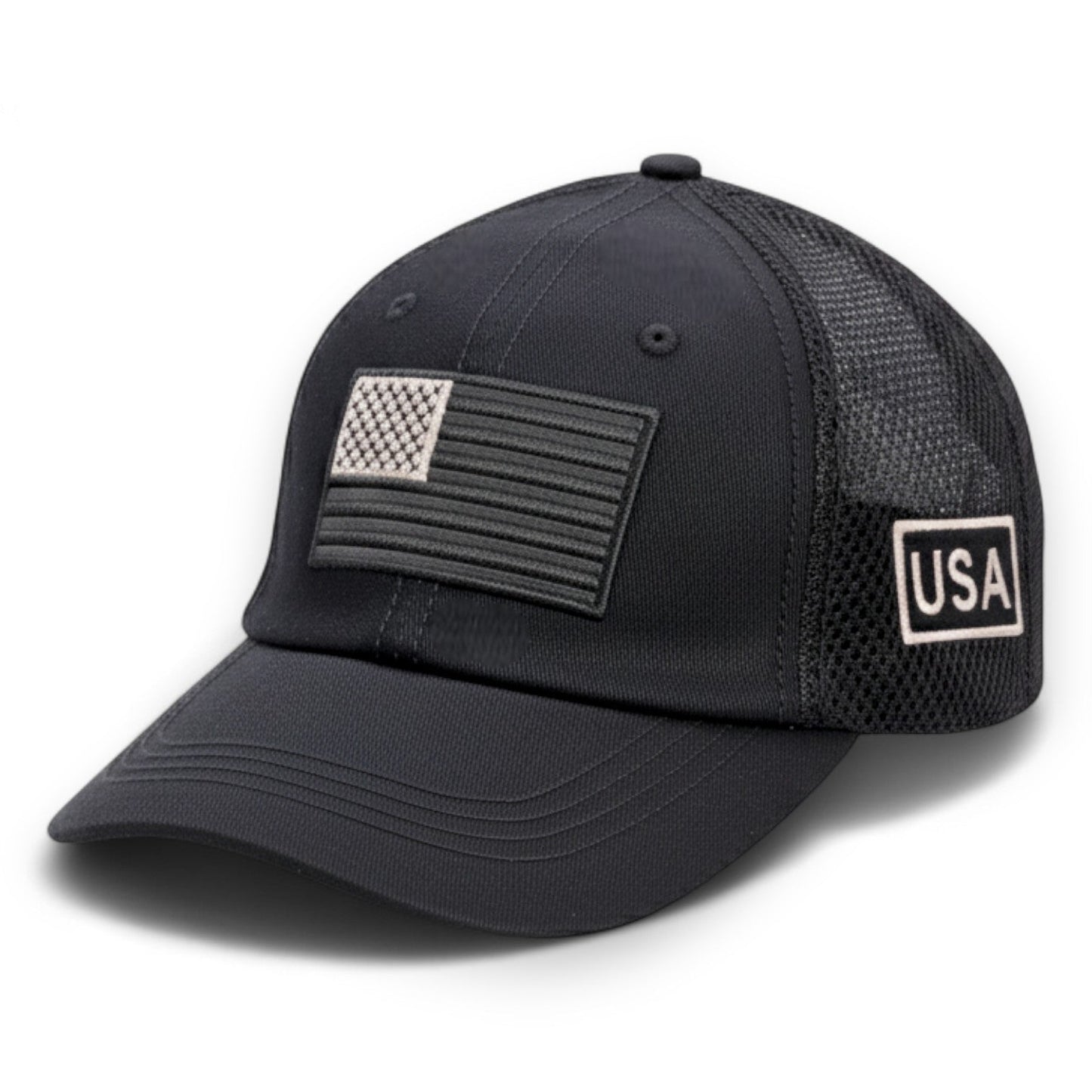USA Tactical Trucker Cap – Double Mesh Back American Flag Hat