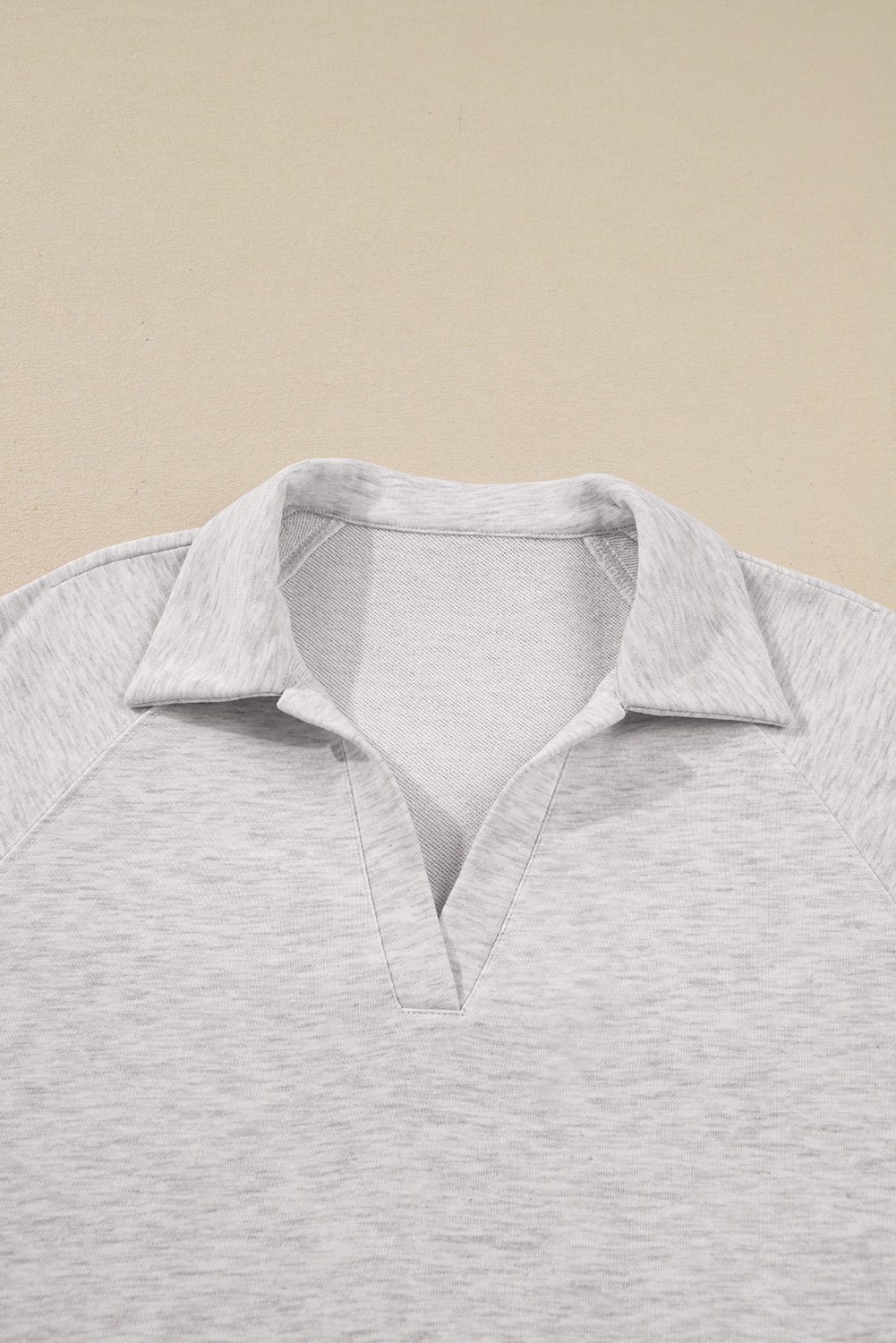 Solid V-Neck Pullover and Drawstring Sweatpants Set