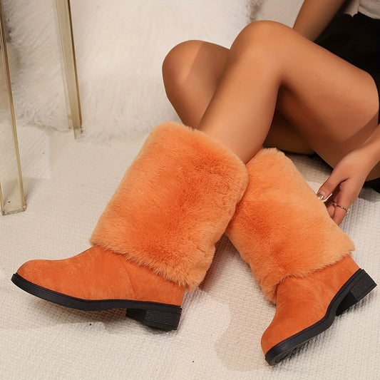 Comfy Fluffy Boots Warm Chic European Winter Fashion