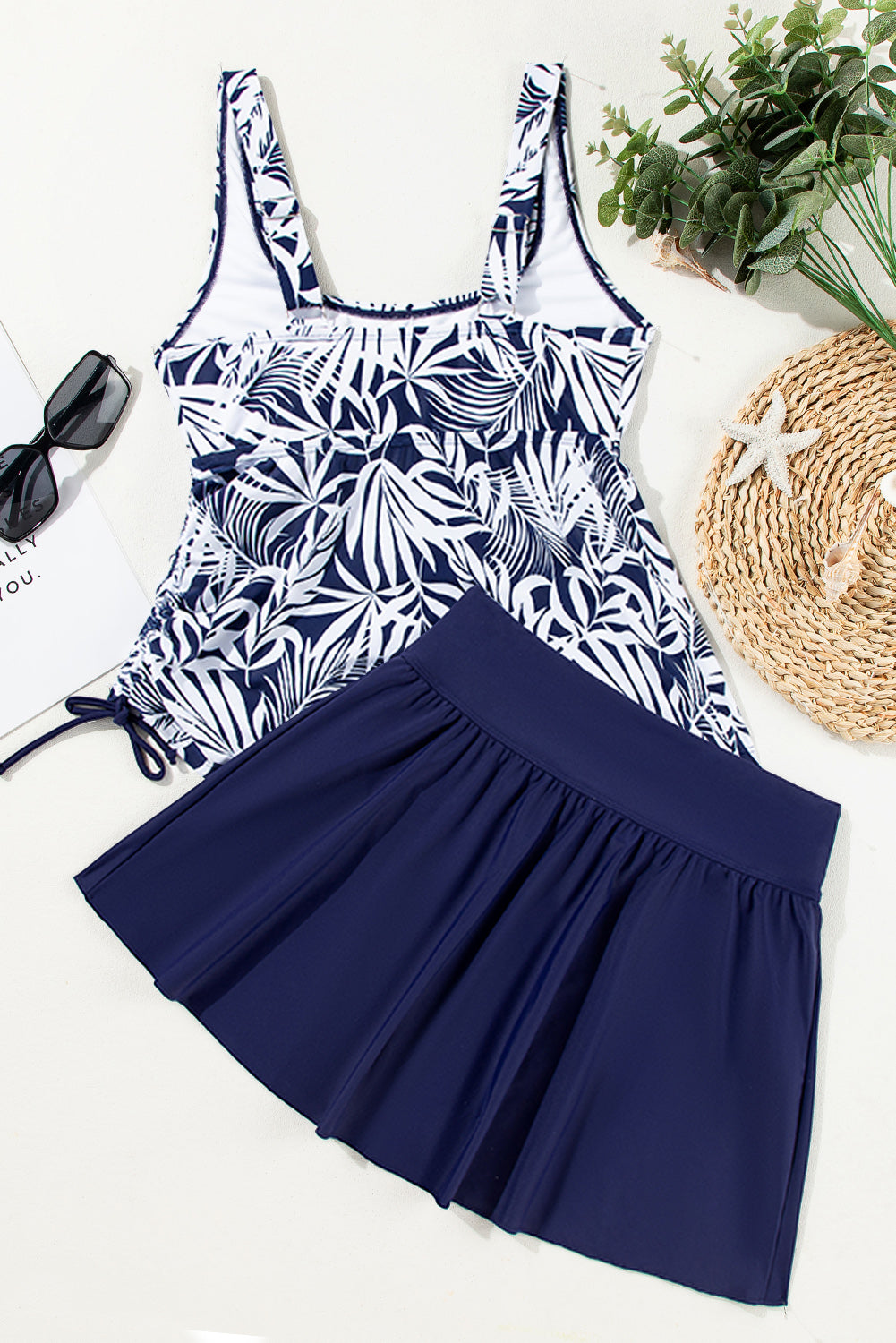 Colorblock Tankini Top and Skort Swim Set