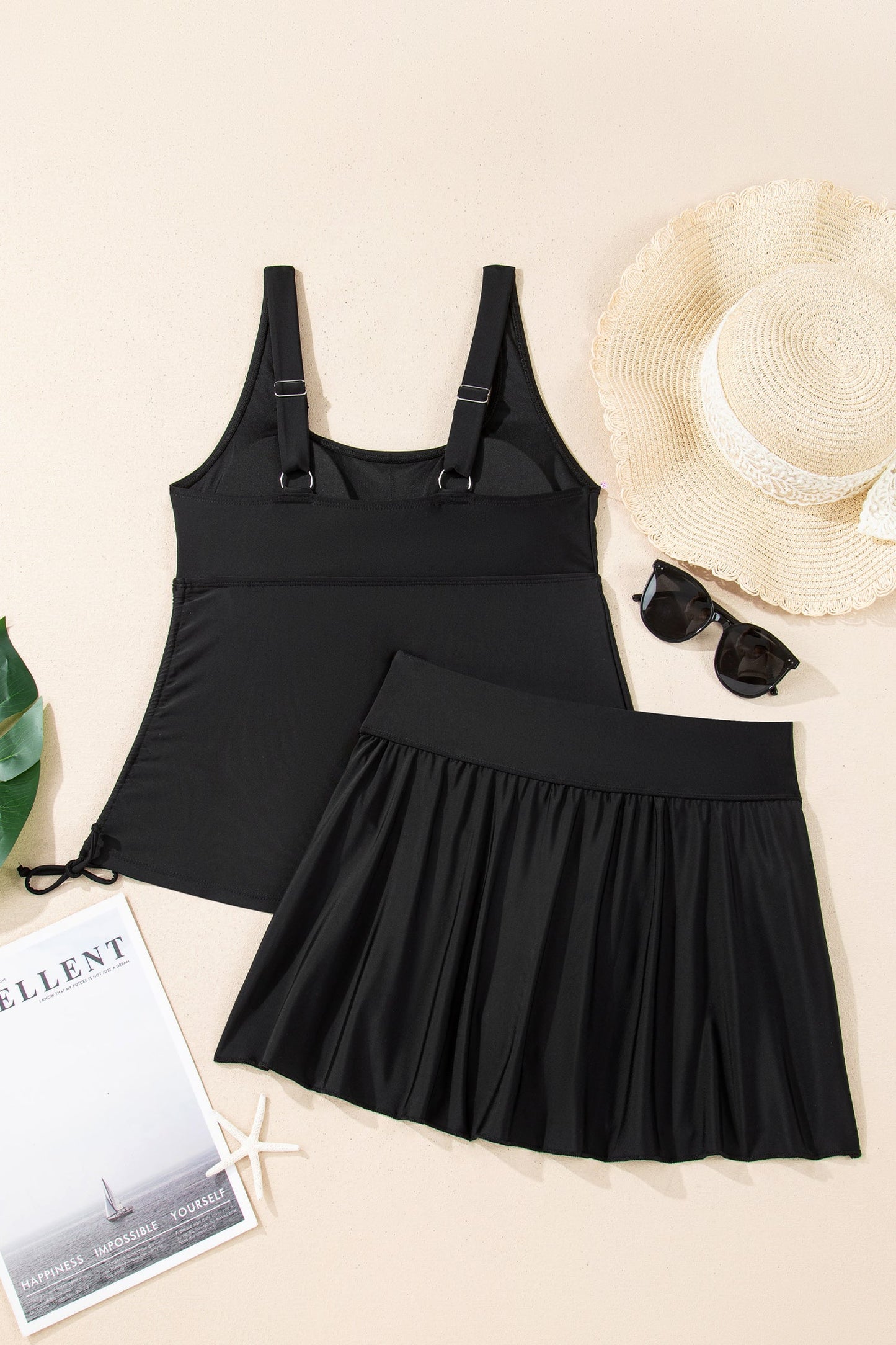 Colorblock Tankini Top and Skort Swim Set