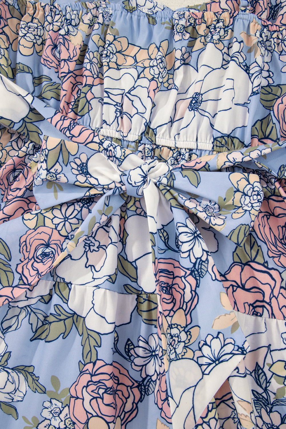 Floral Spaghetti Strap Tiered Mini Dress