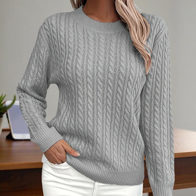 Women’s Textured Crew‑Neck Pullover Top