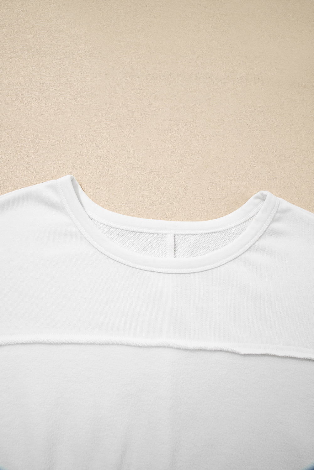 Plus Size Solid Raw Seam Top and Drawstring Pants Set