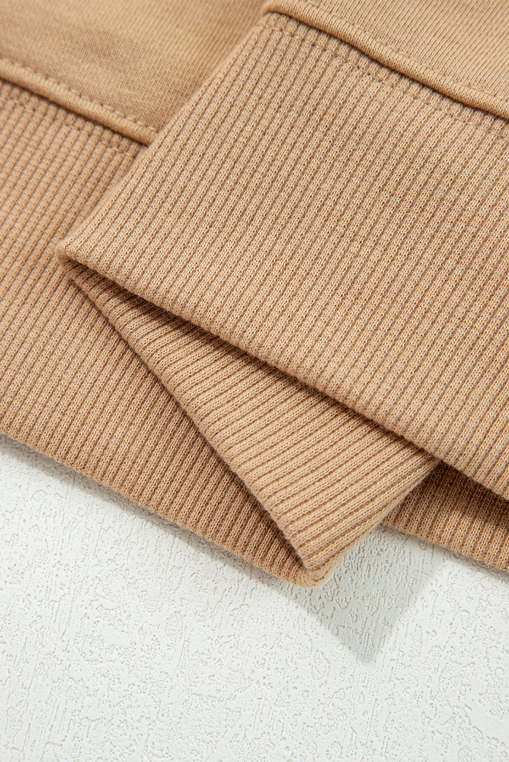 Light French Beige Varsity Striped Detail Drop Shoulder Oversized Sweatshirt