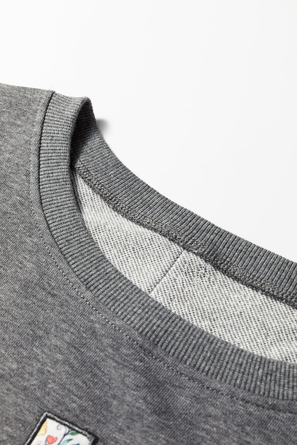 Floral LOVE Reverse Seam Patchwork Long Sleeve Sweatshirt