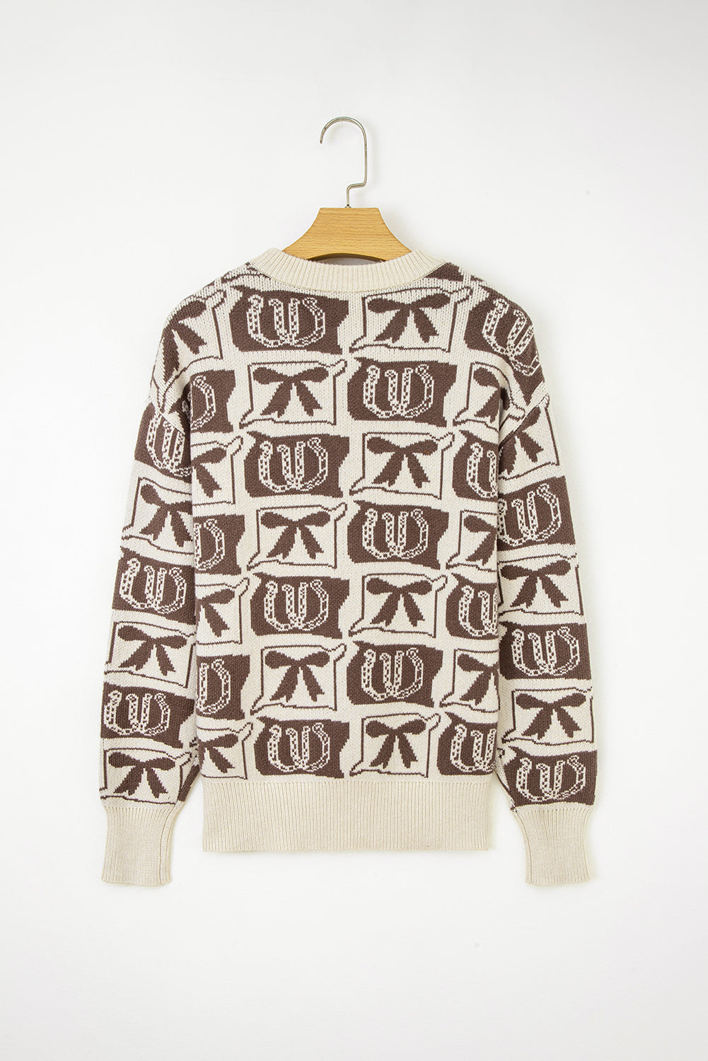 Western Bows & Horseshoes Long Sleeve Sweater