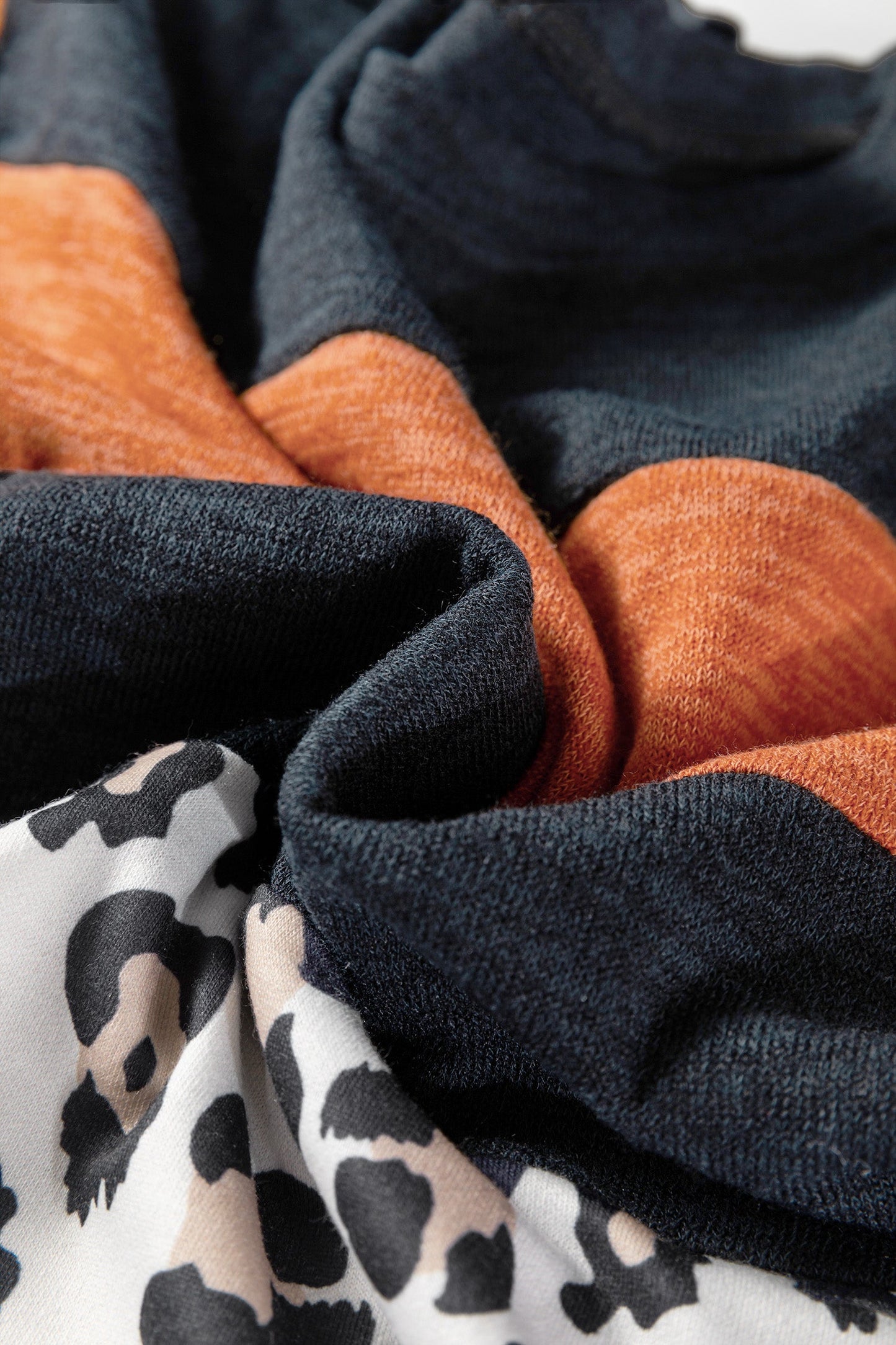 Leopard Patchwork Long Sleeve Top