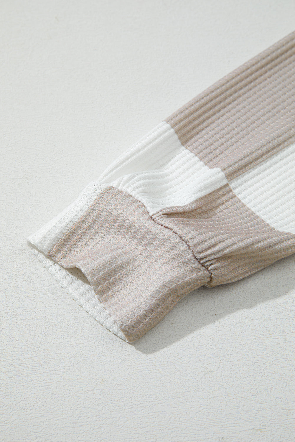 Checker Textured Knit Long Sleeve Top