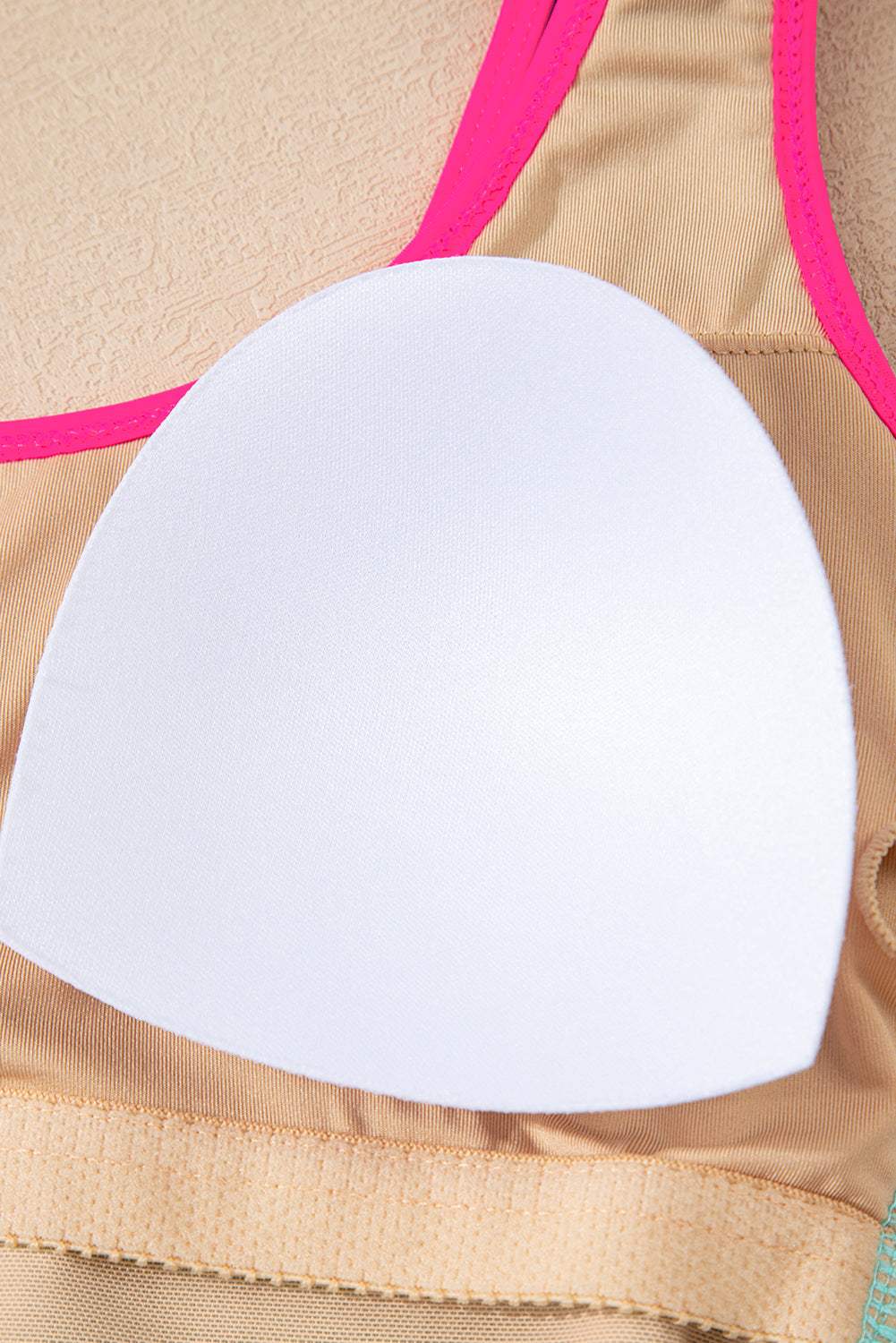 Colorblock Textured Patchwork One-Piece Swimsuit