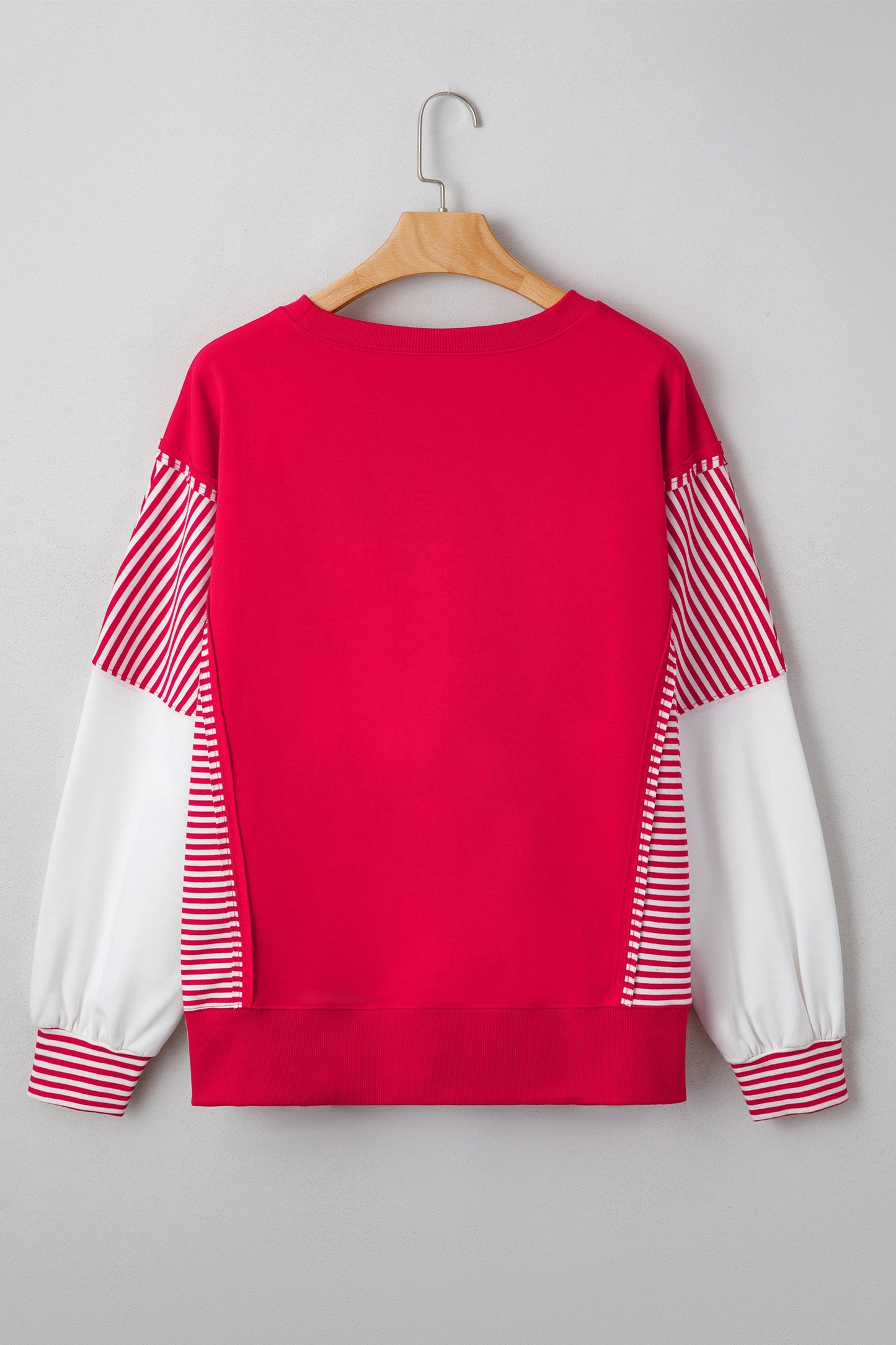 Stripe Patchwork Long Sleeve Colorblock Sweatshirt