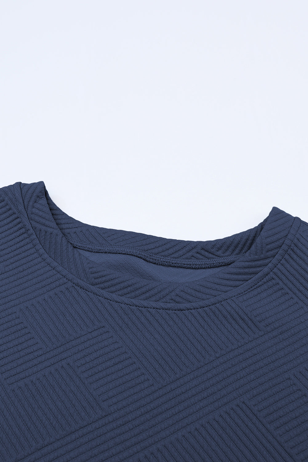 Solid Textured T-Shirt and Drawstring Pants Set