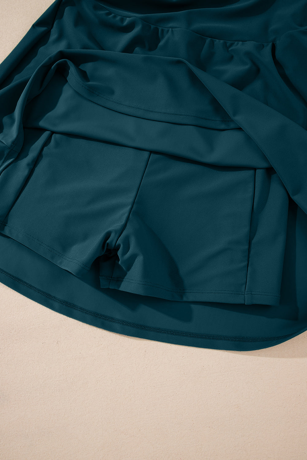 Contrast Trim Ruffle High Waist Swim Dress