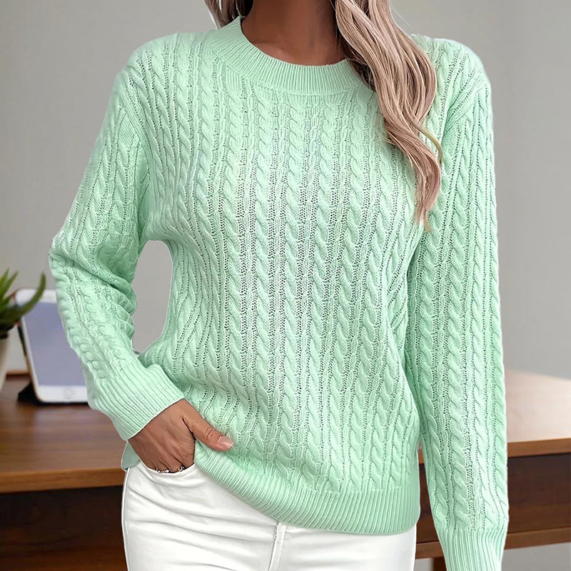 Women’s Textured Crew‑Neck Pullover Top