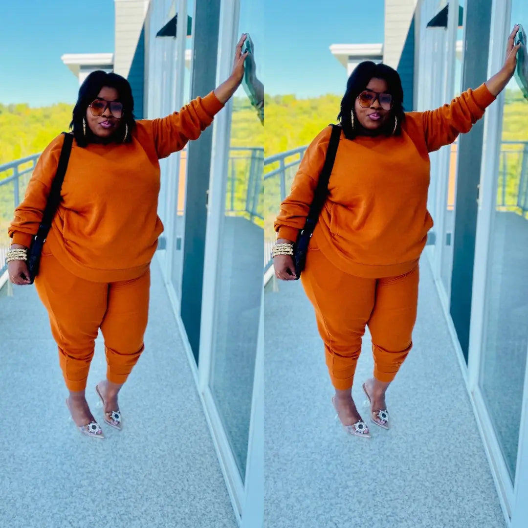 Women's Plus Size Casual Two-Piece Set