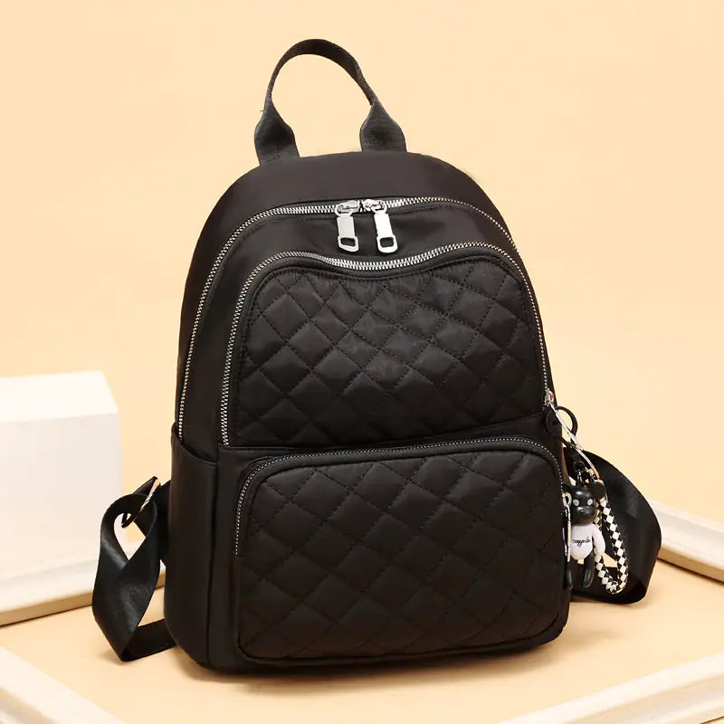 Waterproof Women's Backpack with Large Capacity and Gold Zipper