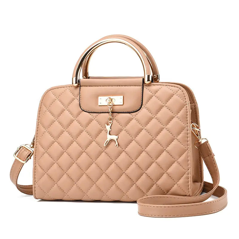 Fashionable Women's PU Leather Quilted Shoulder Bag