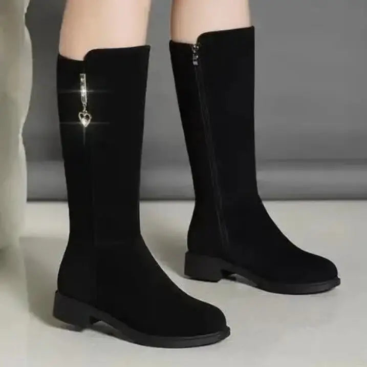 Thigh High Boot Warm Plush Snow Boots Side Zipper Snow Boots