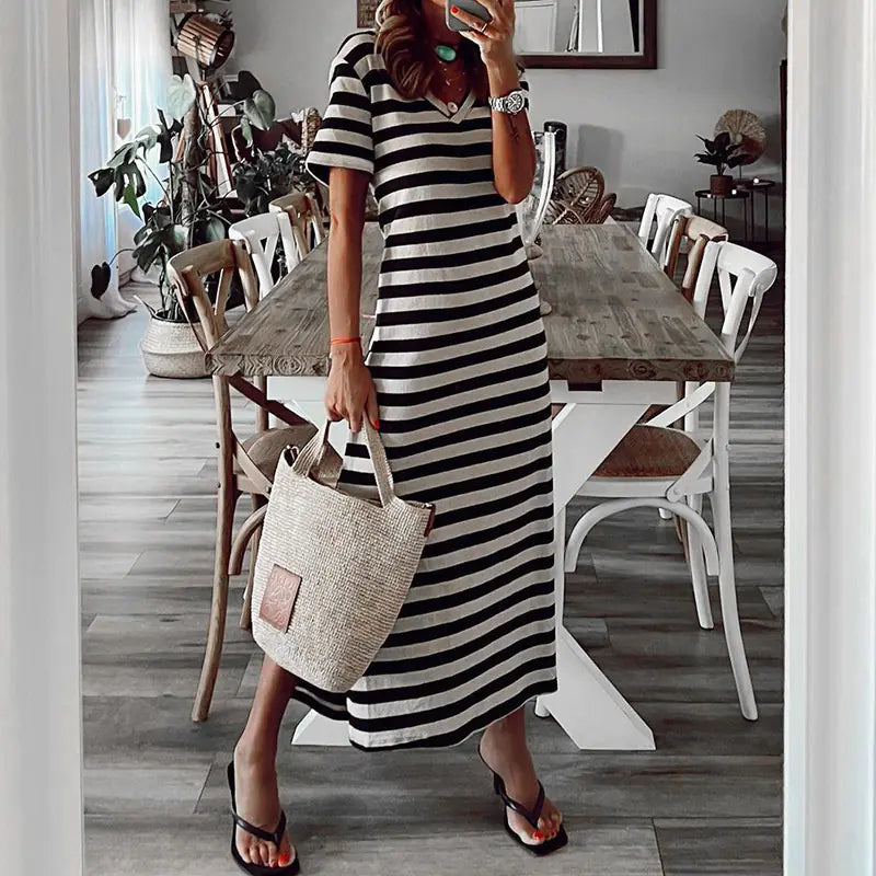 Spring European Style Loose Floral Dress