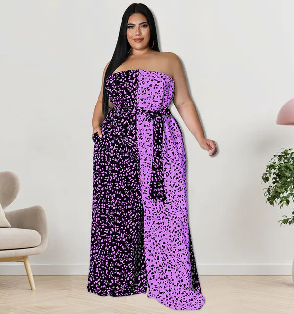 Plus Size Strapless Jumpsuit for Summer Streetwear