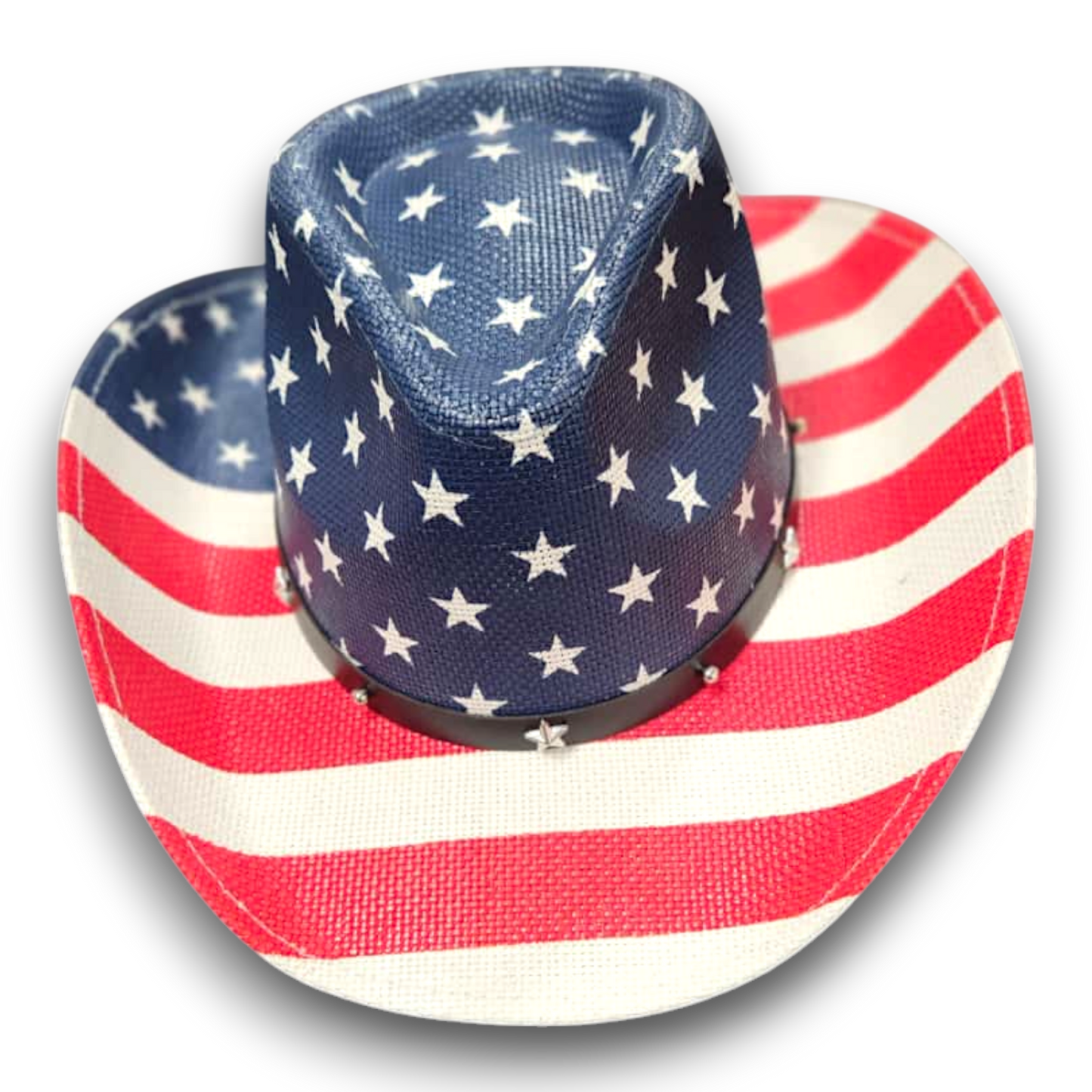 USA Flag Straw Cowboy Hat – Patriotic Western - White