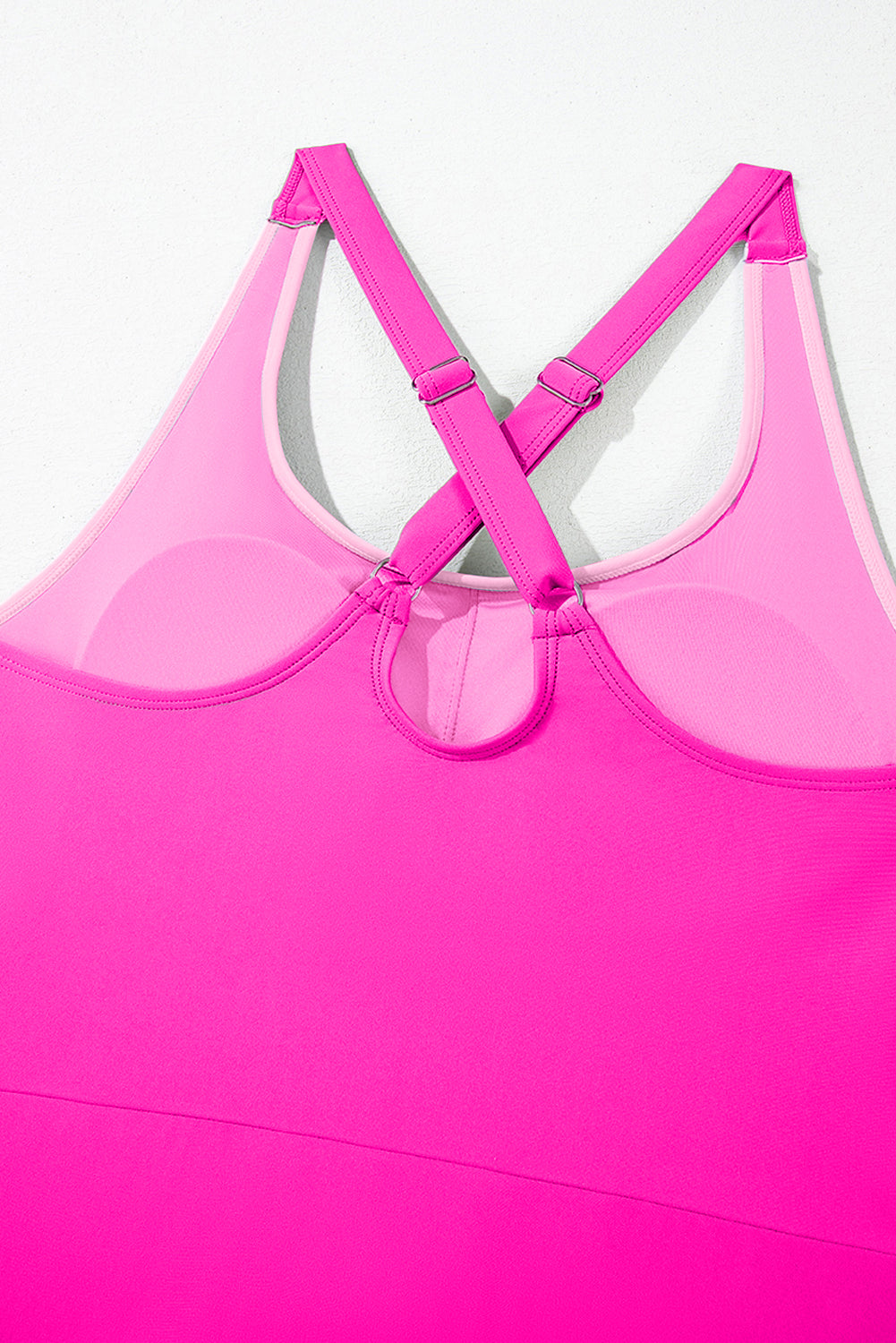 Contrast Trim Scoop Neck One-Piece Swim Dress