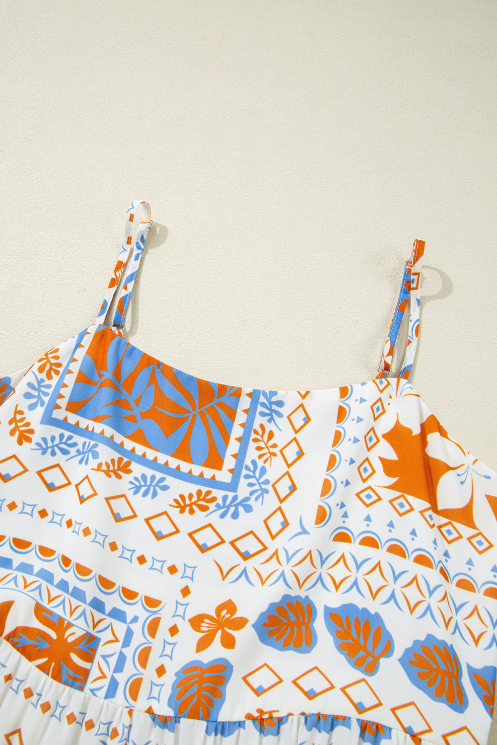 Floral Ricrac Trim Spaghetti Strap Maxi Dress