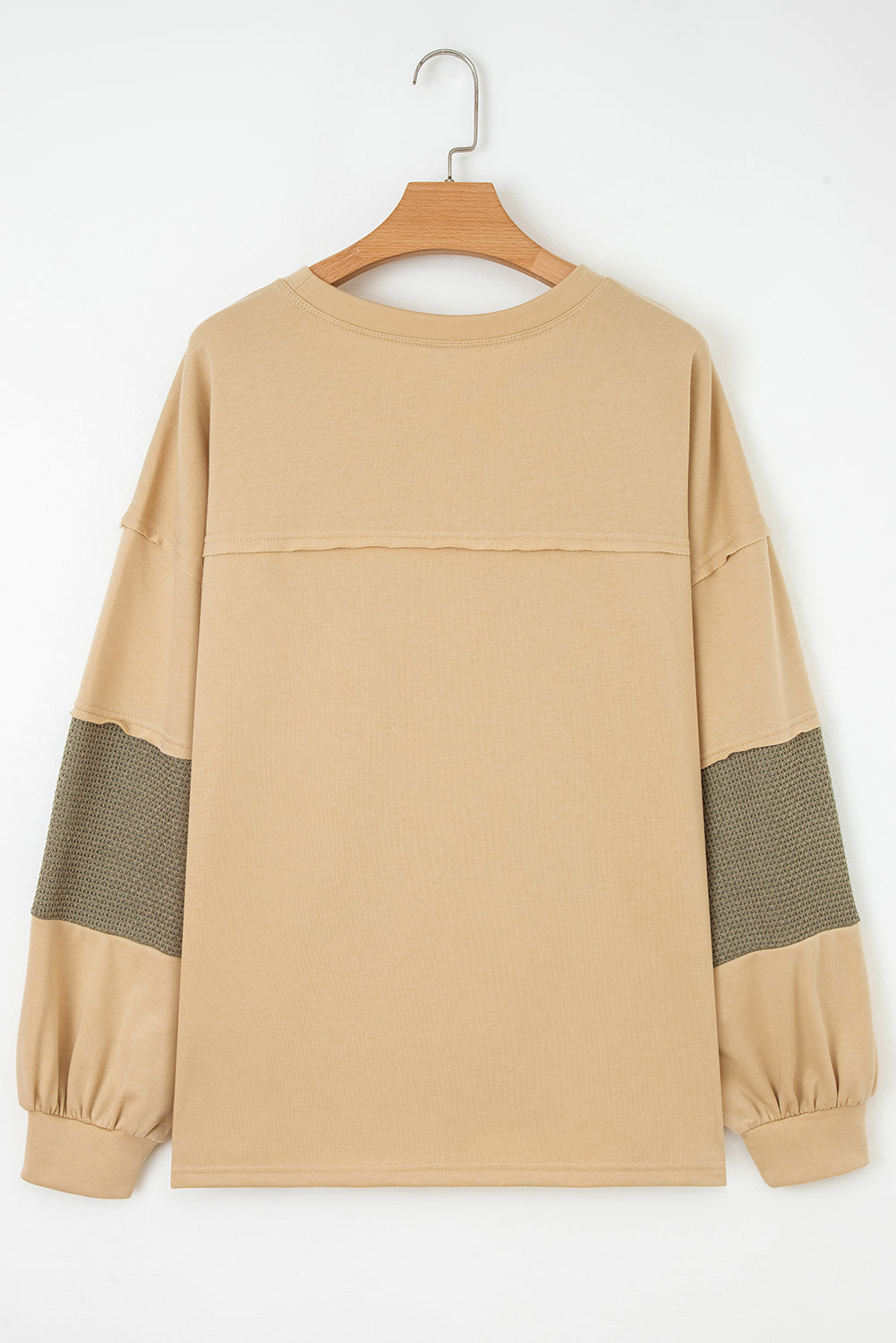 Plus Size Reverse Seam Patchwork Drop Shoulder Top