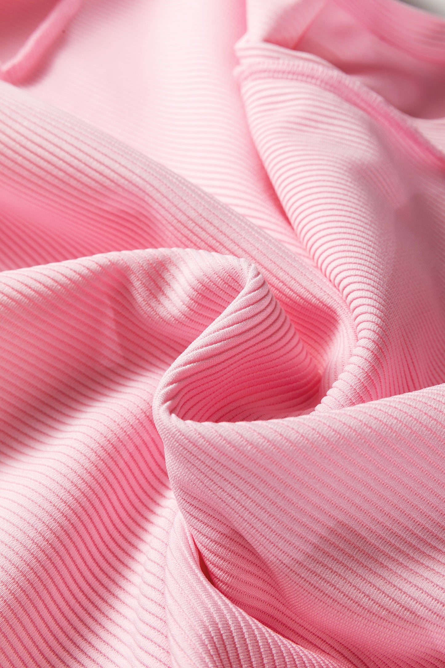 Solid Ribbed Exposed Seam Long Sleeve Top