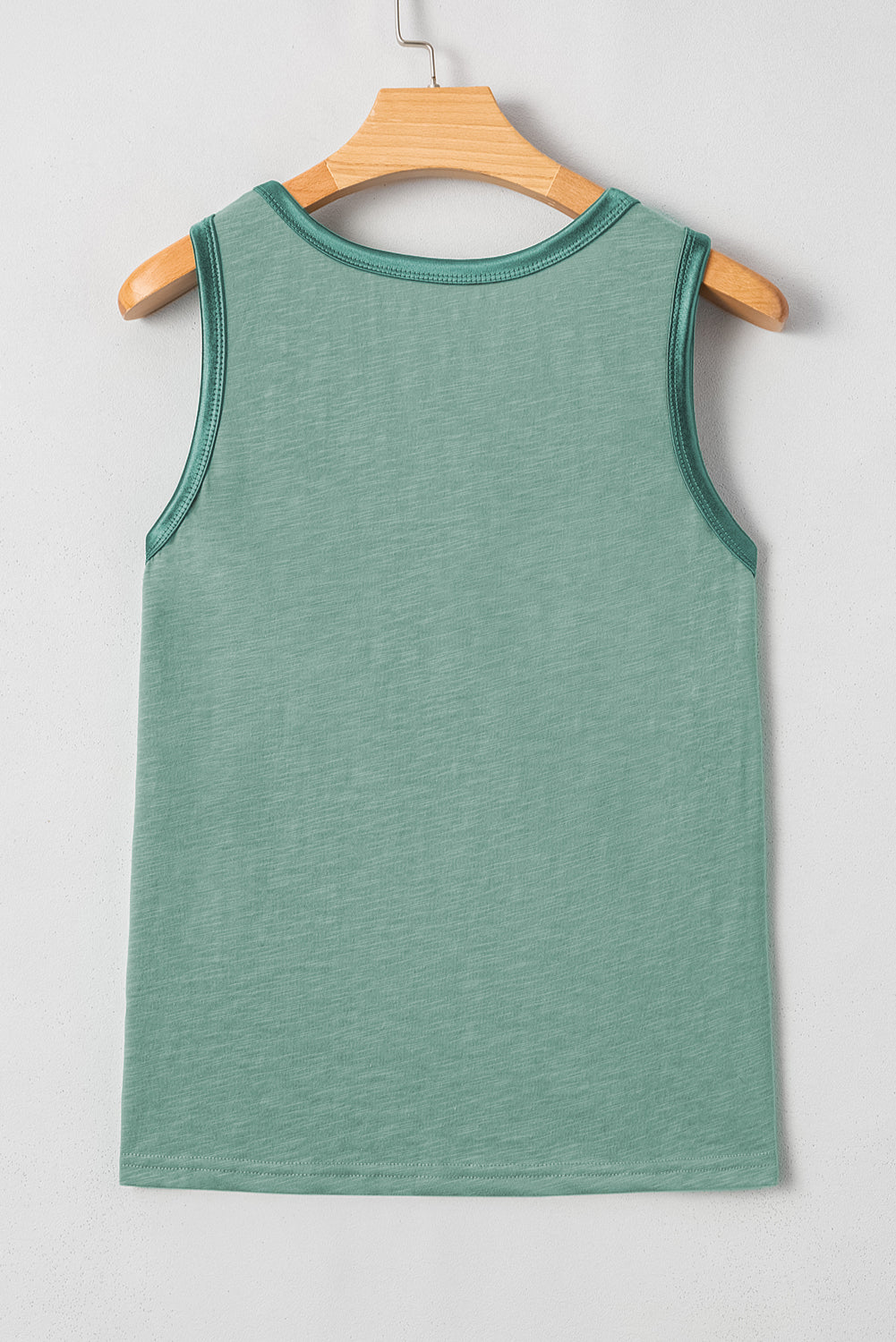 Metallic Contrast Trim Scoop Neck Tank Top