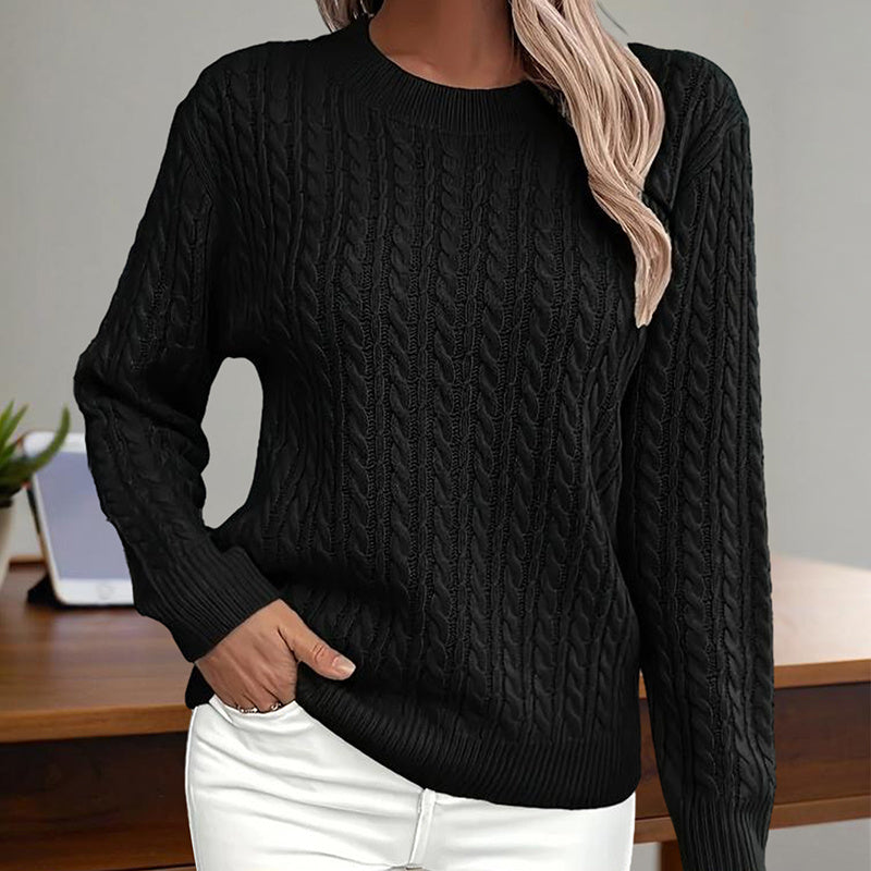 Women’s Textured Crew‑Neck Pullover Top