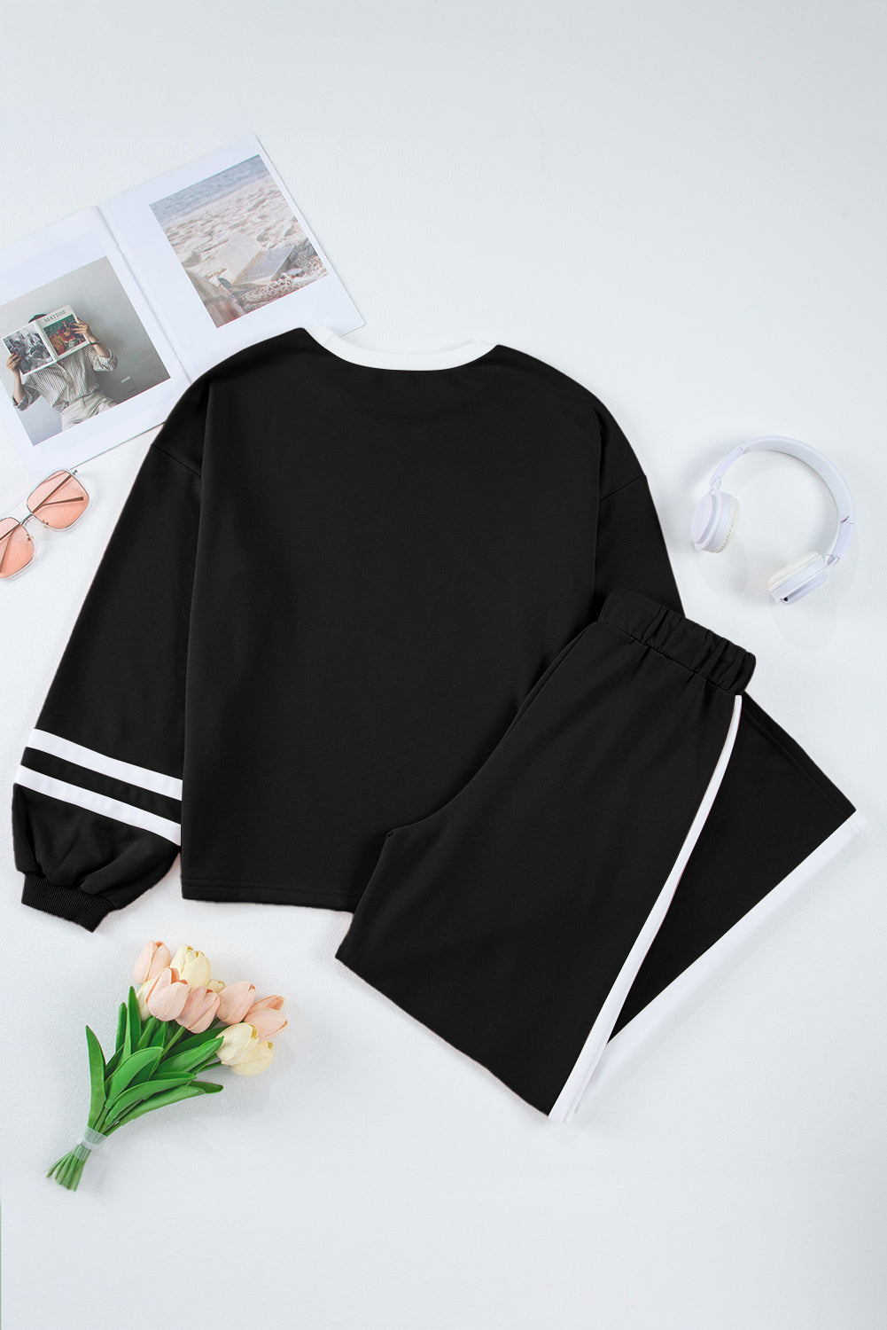 Varsity Stripe Pullover and Drawstring Pant Set