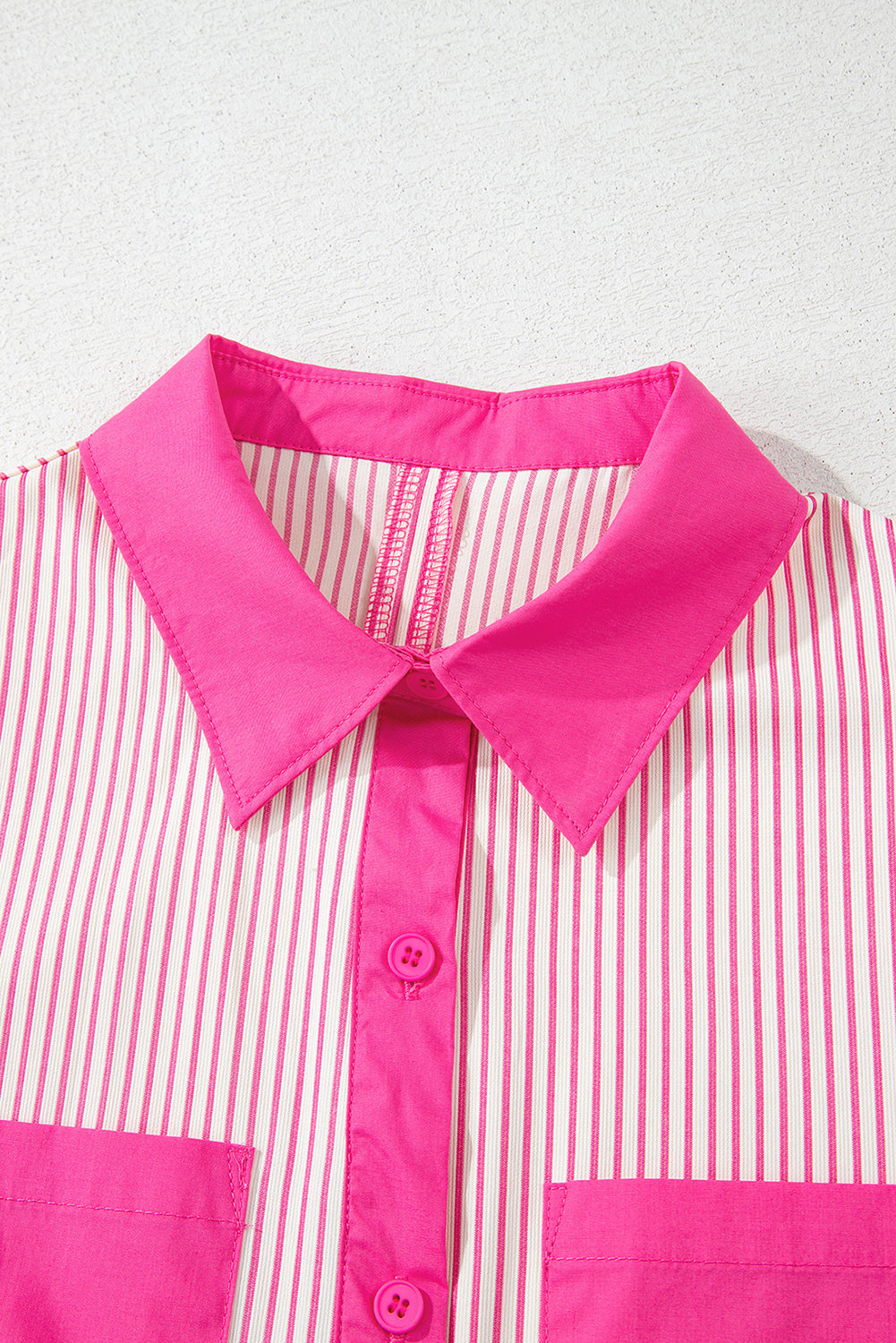 Button-Down Shirt Collar Patchwork Mini Dress