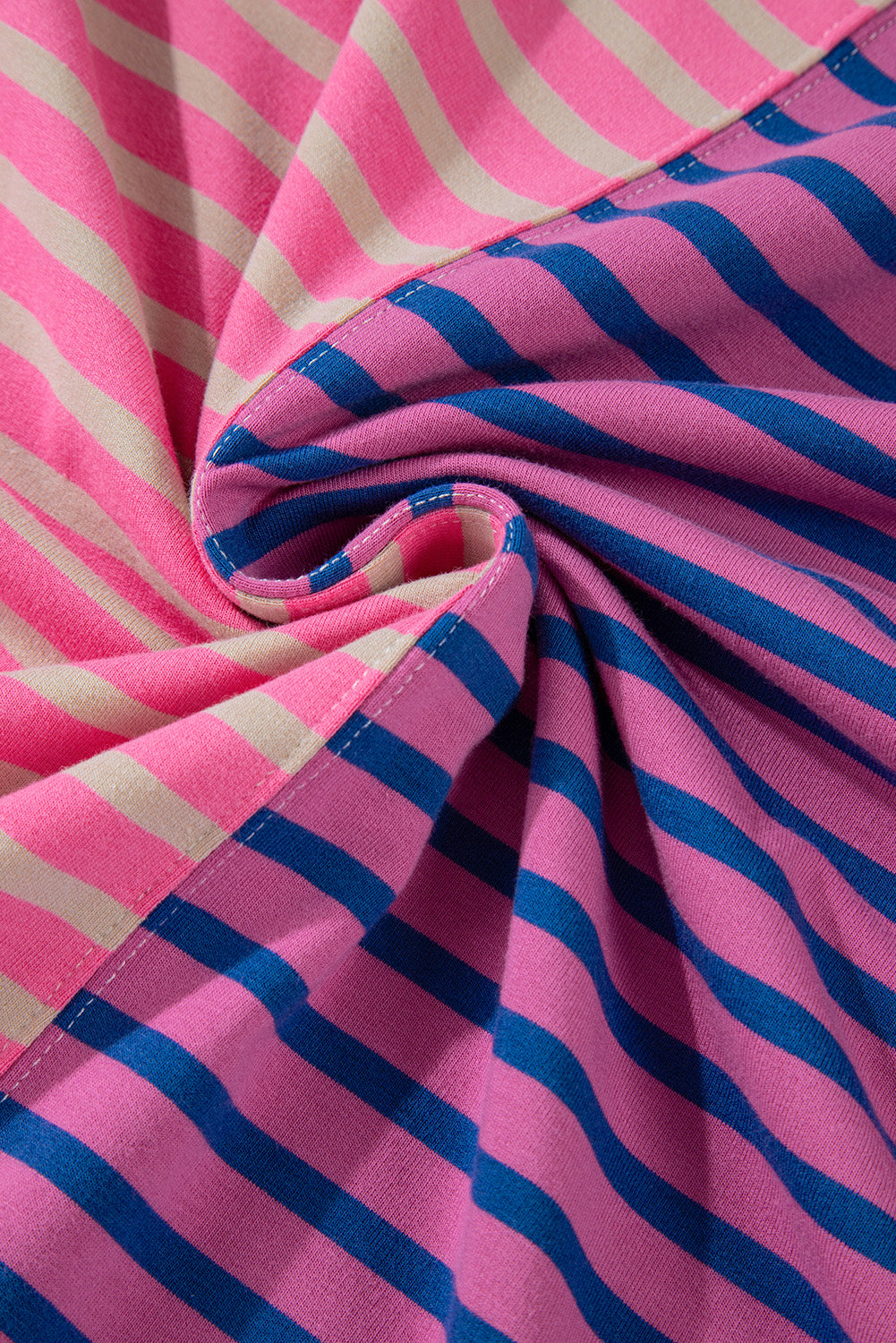 Stripe Colorblock Drop Shoulder Oversized Sweatshirt