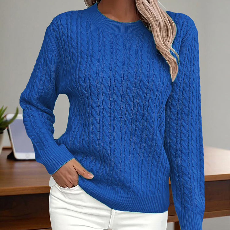 Women’s Textured Crew‑Neck Pullover Top