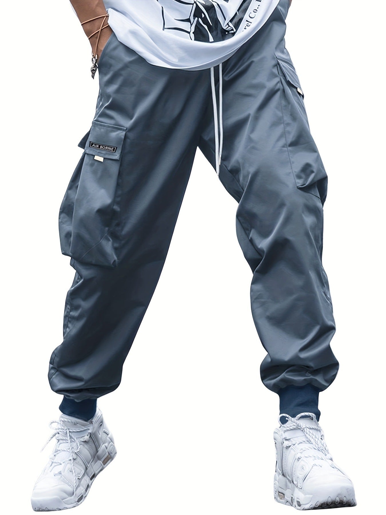 Men’s Multi‑Pocket Drawstring Cargo Pants