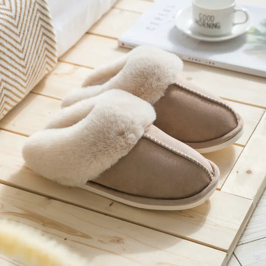 Women's Cotton Plush Slippers for Autumn and Winter