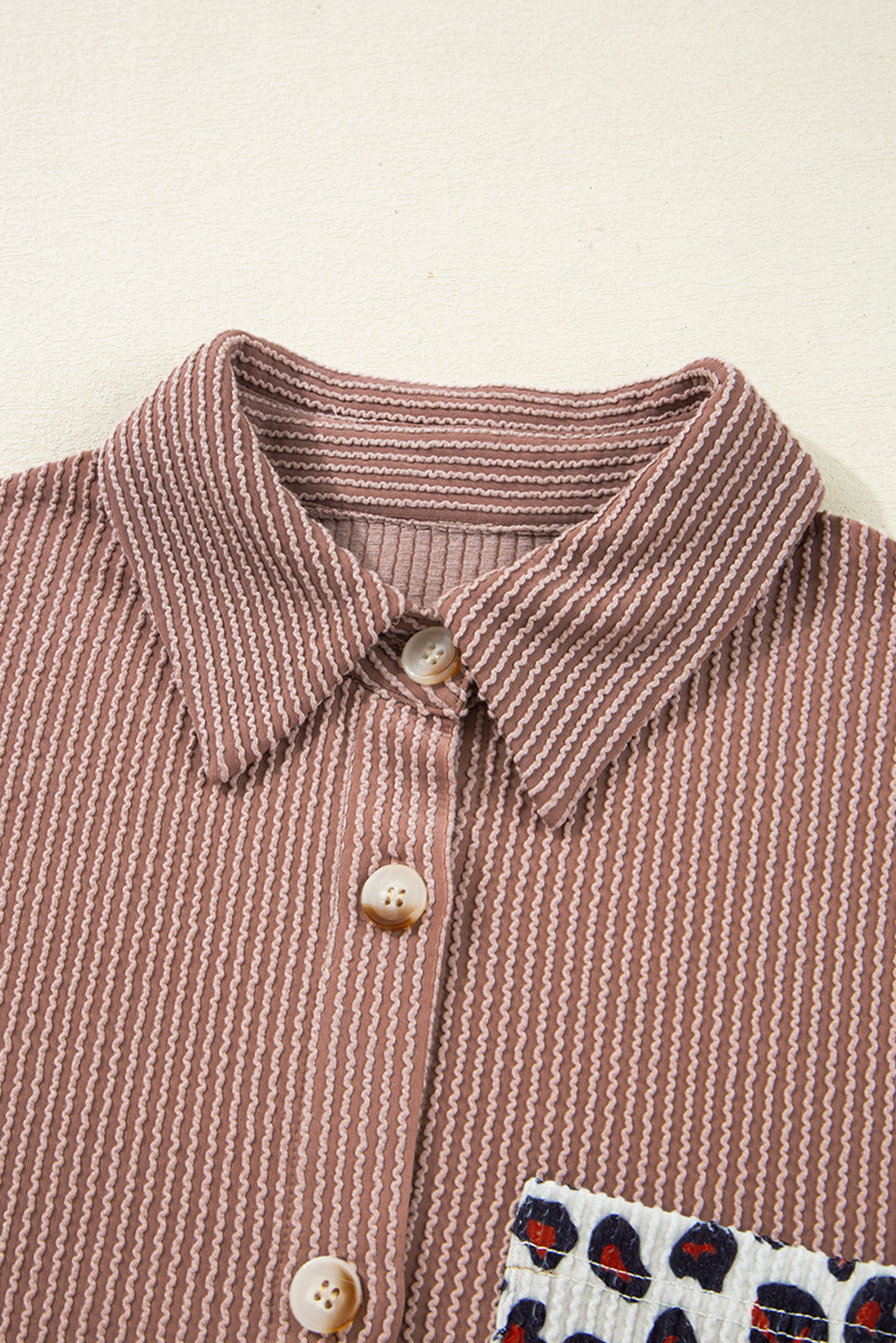 Western Leopard Corded Knit Patchwork Shacket